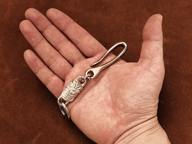 tsuli burr hook attaching TIKItiki charm key holder ( silver ) double ring key holder belt loop .... men's key hook 
