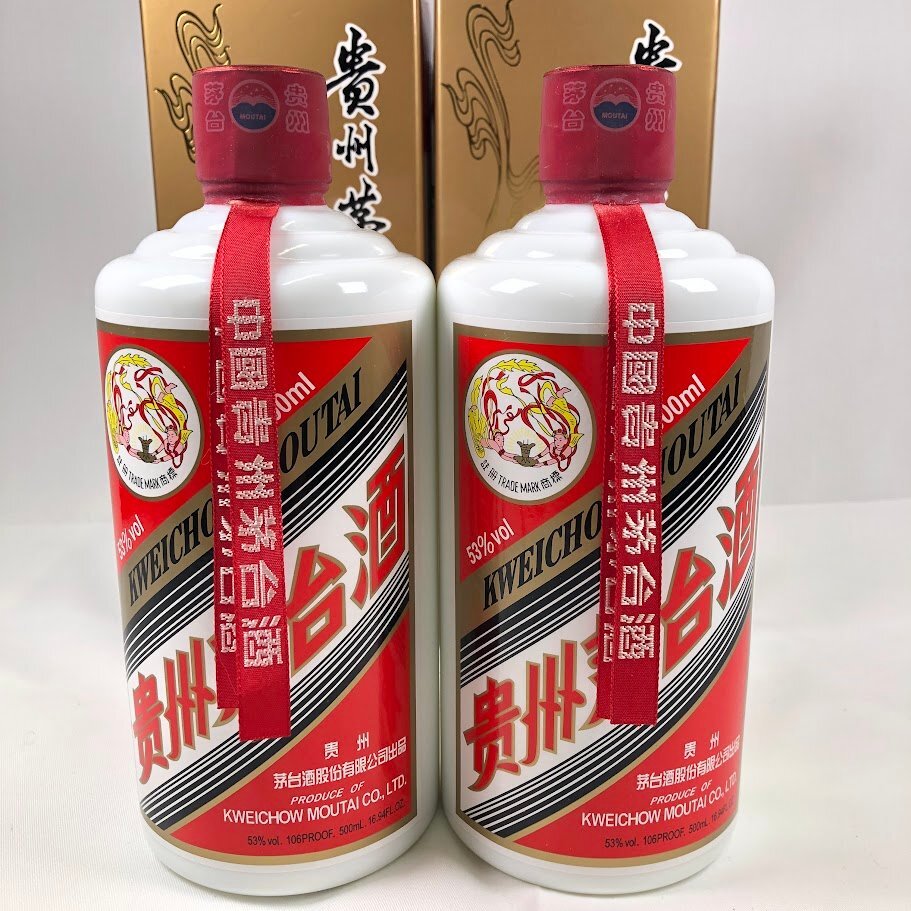 ■【買取まねきや】古酒 未開栓 貴州茅台酒 マオタイ 天女 2022 500ml 53％ 約953.28ｇ 約964.92g 箱・ミニグラス付 計2点■_画像2