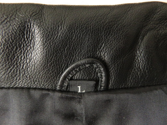 ■新品同様 上質柔らかレザー 高級 羊革 ジャケット コート 11号 L ブラック 黒 ラムレザー j572_画像6