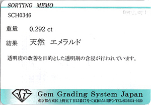 【デビューセール】コロンビア産 天然エメラルド 0.29ct ベリル ソーティングメモ付き ルース 宝石 裸石 5月誕生石_画像6