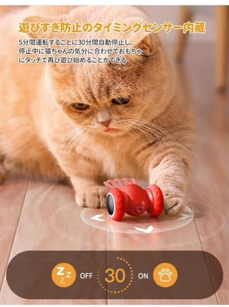 猫 玩具 一人遊び 猫 おもちゃ 電動金魚 自動式 USB充電式 動くおもちゃ インタラクティブおもちゃ 光るしっぽ ネコ おもちゃレッド