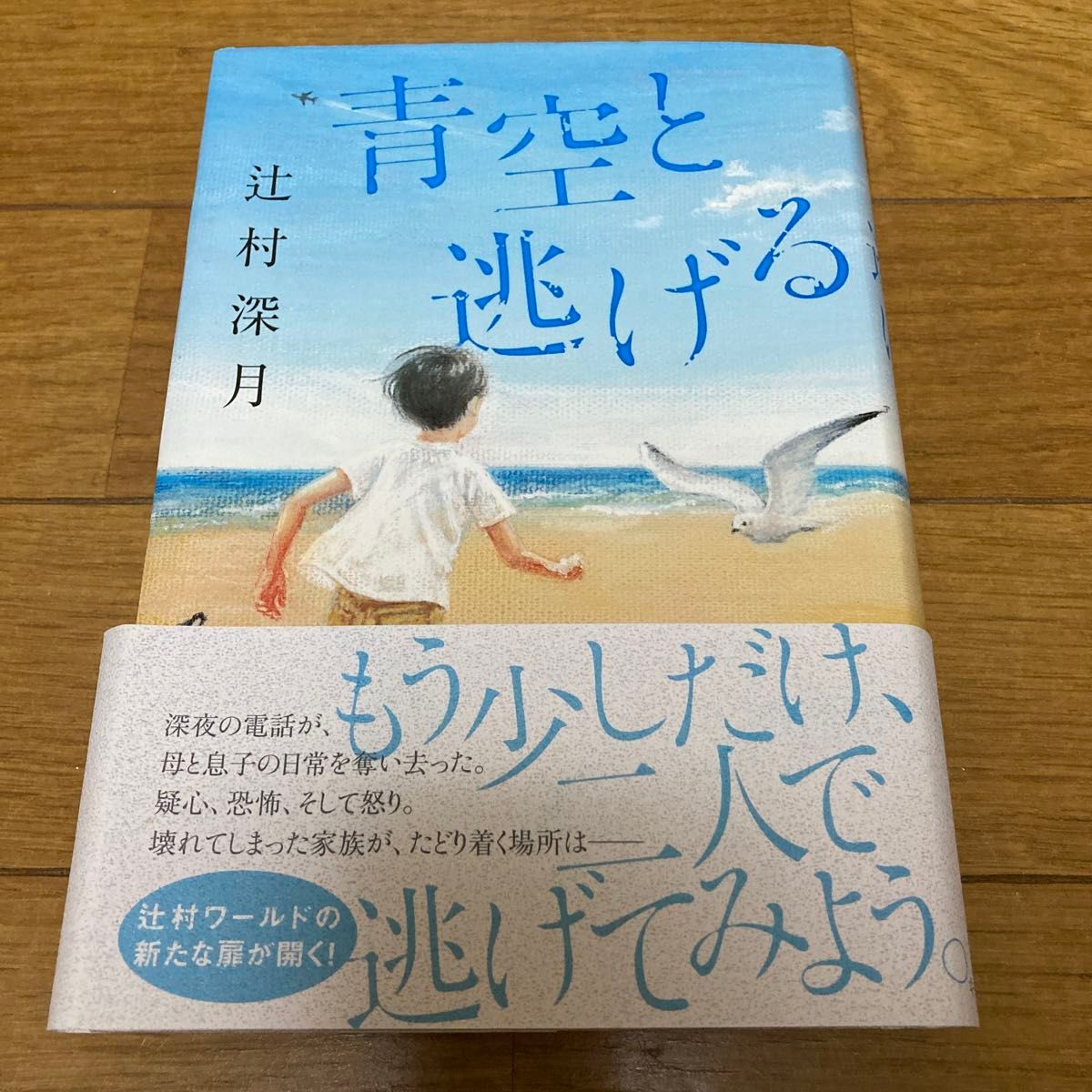 一読のみ 青空と逃げる 辻村深月／著 帯付き　単行本