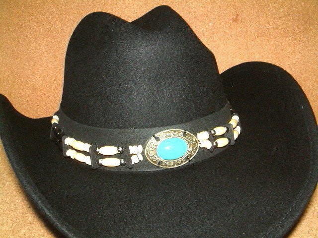  new goods USA arrival MONTECARLO HAT Monte Carlo felt made turquoise Conti .bo-n beads equipment ornament we Stan hat ten-gallon hat approximately 60cm