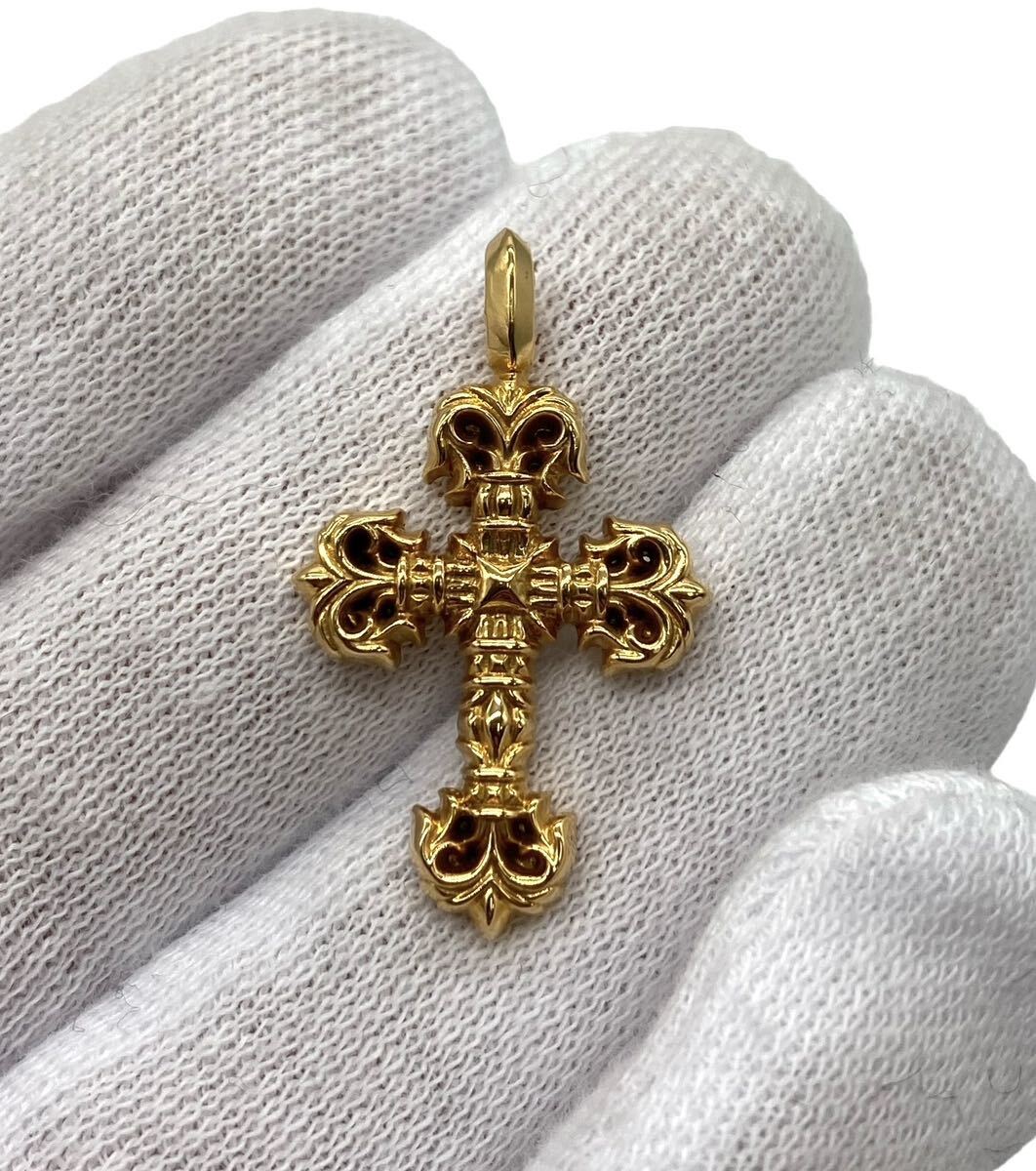 【中古】CHROME HEARTS クロムハーツ FILIGREE TINY タイニー フィリグリー ネックレス トップ ペンダント ゴールド 22K_画像3