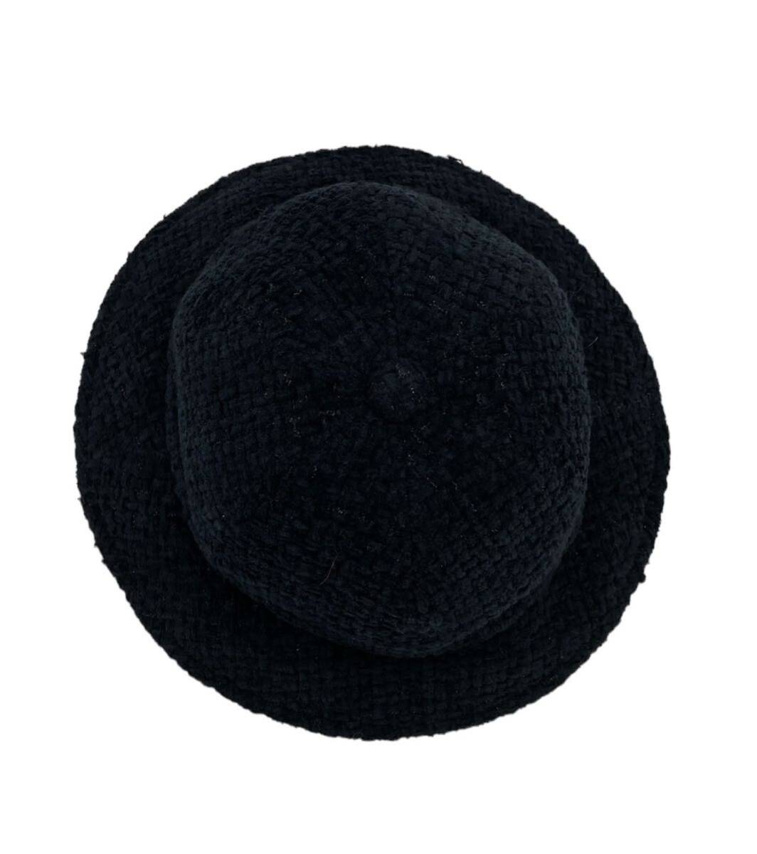 【美品】CHANEL シャネル バケットハット 帽子 キャップ ココマーク ツイード コットン ブラック M_画像3