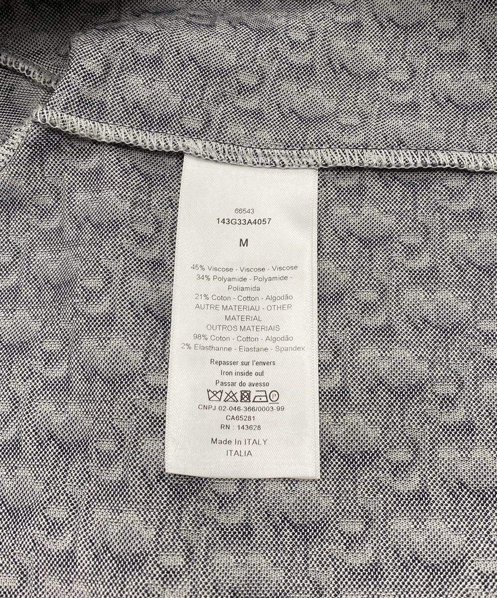 [ прекрасный товар ]Christian Dior Dior блузон 143G33A4057ob утечка жакет джерси Zip выше вязаный Logo темно-синий белый M