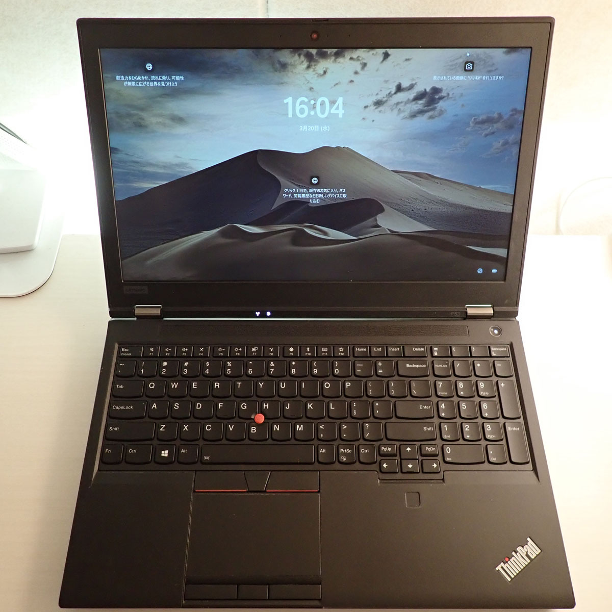 Lenovo ThinkPad P53 i7-9850H Quadro RTX3000 RAM32GB SSD1TB FHD ACアダプター付_米国モデル。パームレストにフィルム貼付