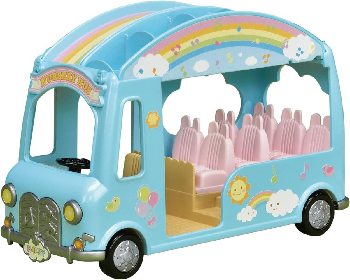 未使用■エポック社 (EPOCH) シルバニアファミリー にじいろようちえんバス S-62 対象年齢3歳以上 おもちゃ ドールハウス 乗り物の画像1
