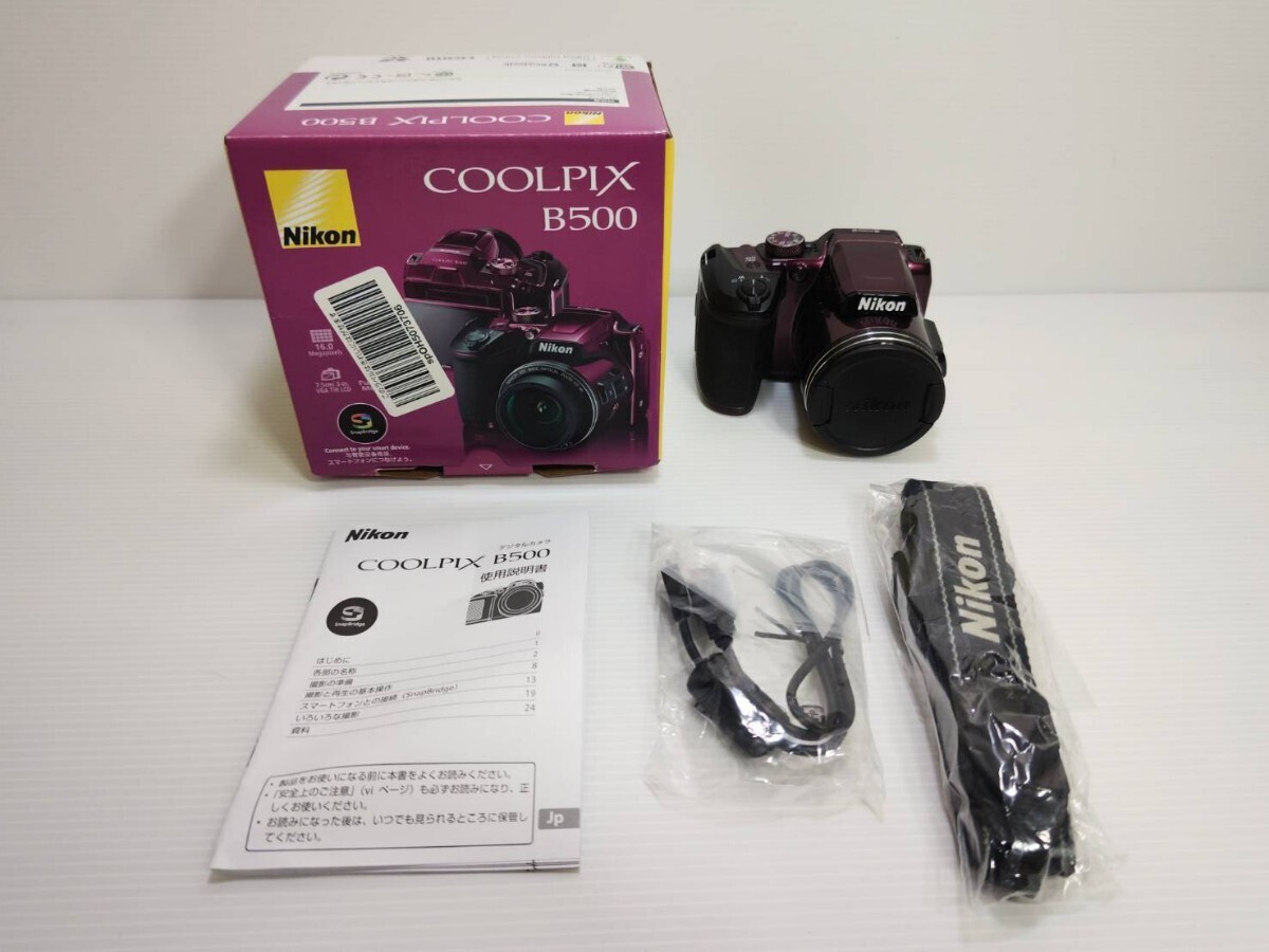 1円スタート☆美品★ Nikon ニコン COOLPIX B500 クールピクス プラム コンパクト デジタルカメラ 一眼レフ デジカメ カメラ nikom カメラ _画像1