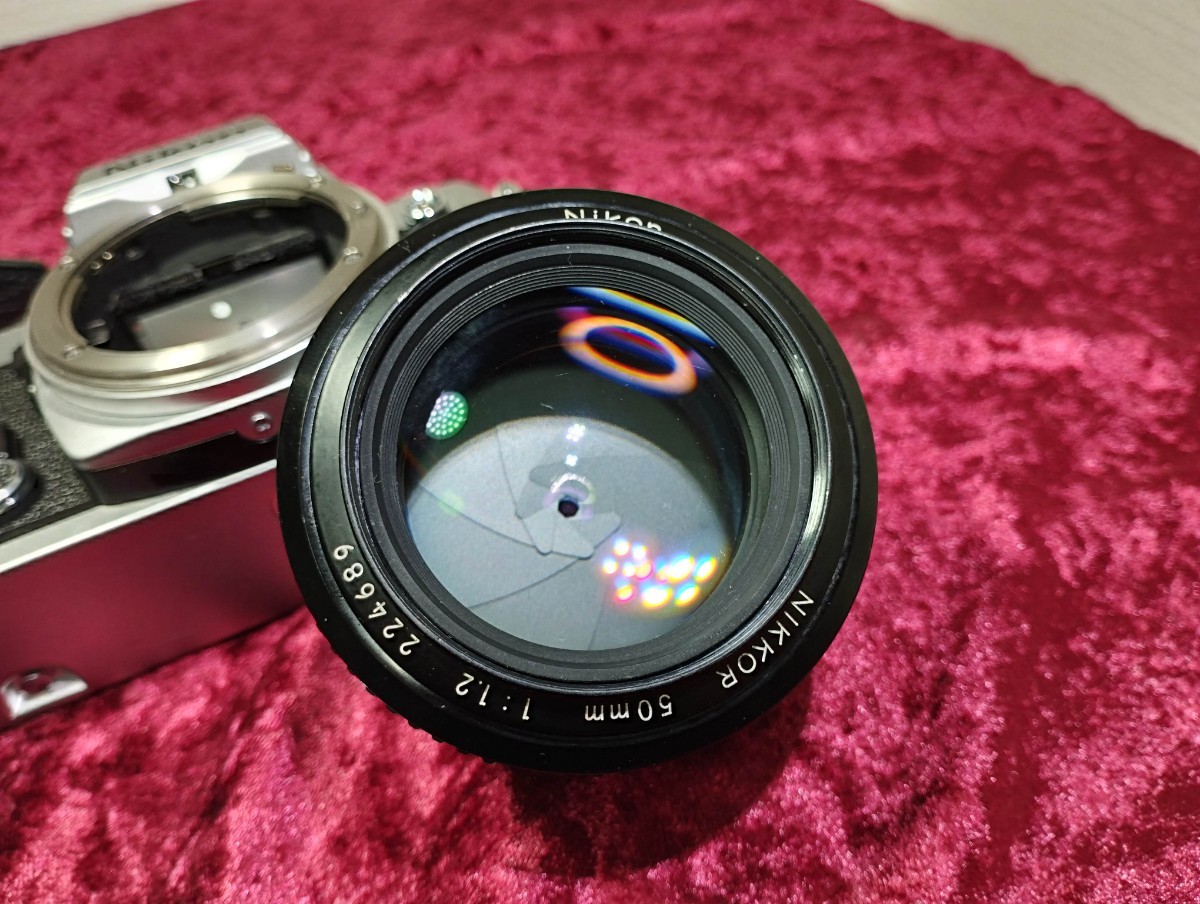 【委託品】 Nikon FE＋Ai NIKKOR 50mm f1.2 シャッターOK 速度変化有り 中のメーター動く ニコン フィルムカメラ 1円スタート売り切り_画像9