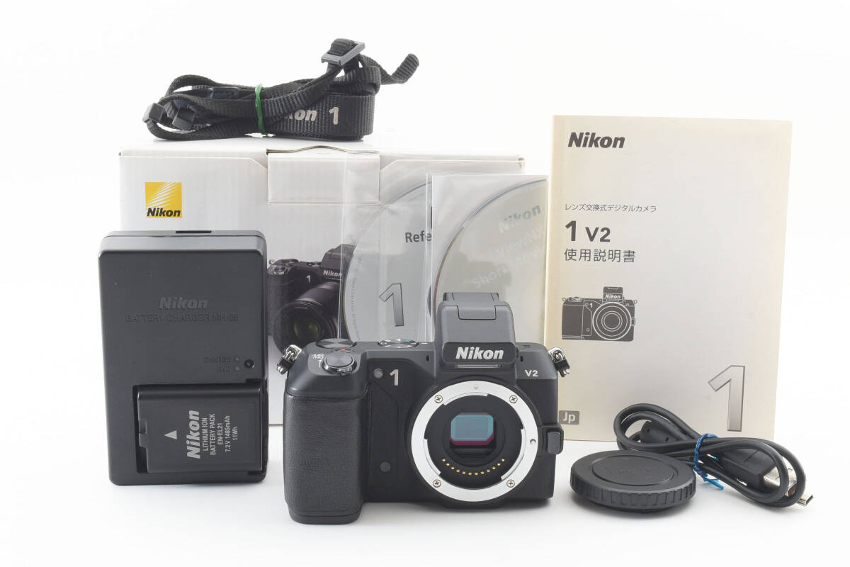 ★超美品★ ニコン Nikon 1 V2 ブラック ボディ ショット数6,474枚 元箱★ワンオーナー #17045T_画像1