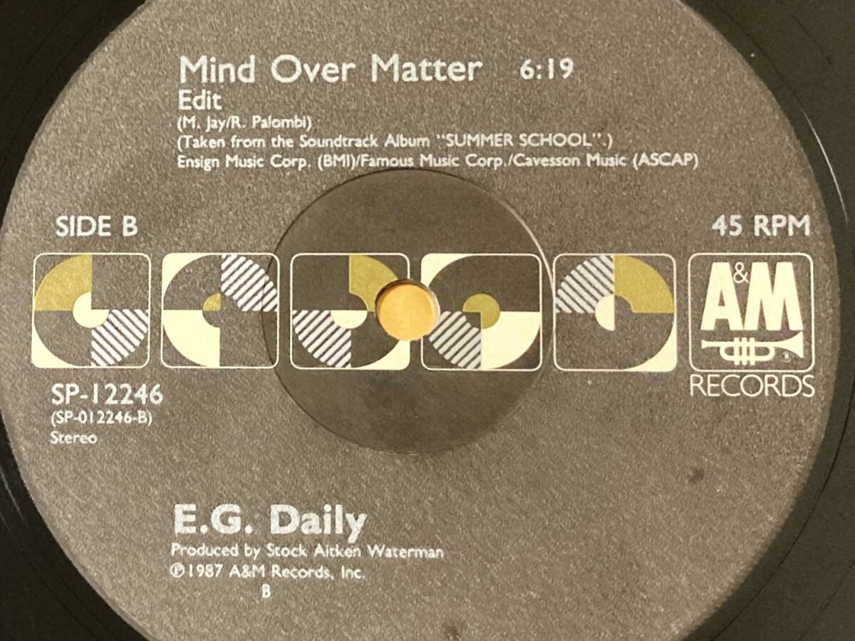 【80's】E.G. Daily / Mind Over Matter （1987、12 Inch Maxi-Single、US盤、Stock Aitken ＆ Waterman、PWL、マハラジャ）_画像4