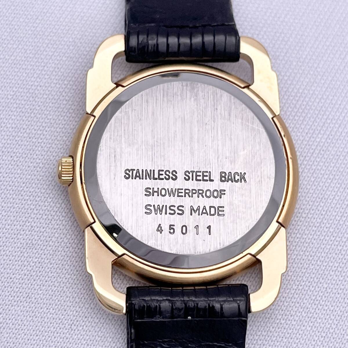 SACOM サコム ブレゲ針 SWISS MADE スイス製 45011 腕時計 ウォッチ クォーツ quartz デイト 金 ゴールド P88の画像8