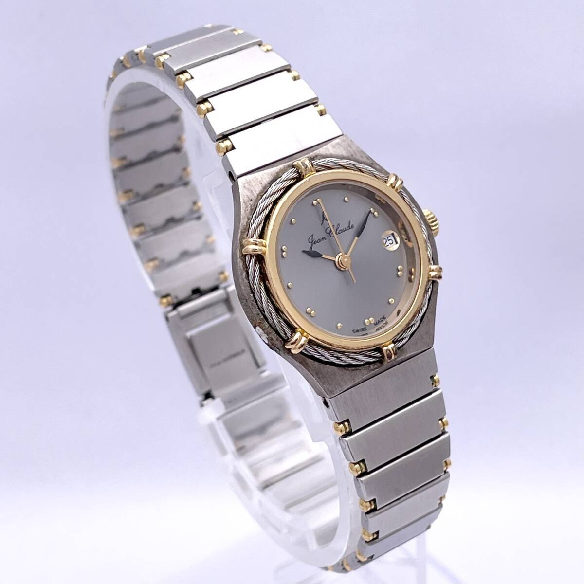 Jean-Claude ジャンクロード 267833-1Y SWISS MADE スイス製 腕時計 ウォッチ クォーツ quartz デイト 金 ゴールド P99の画像3