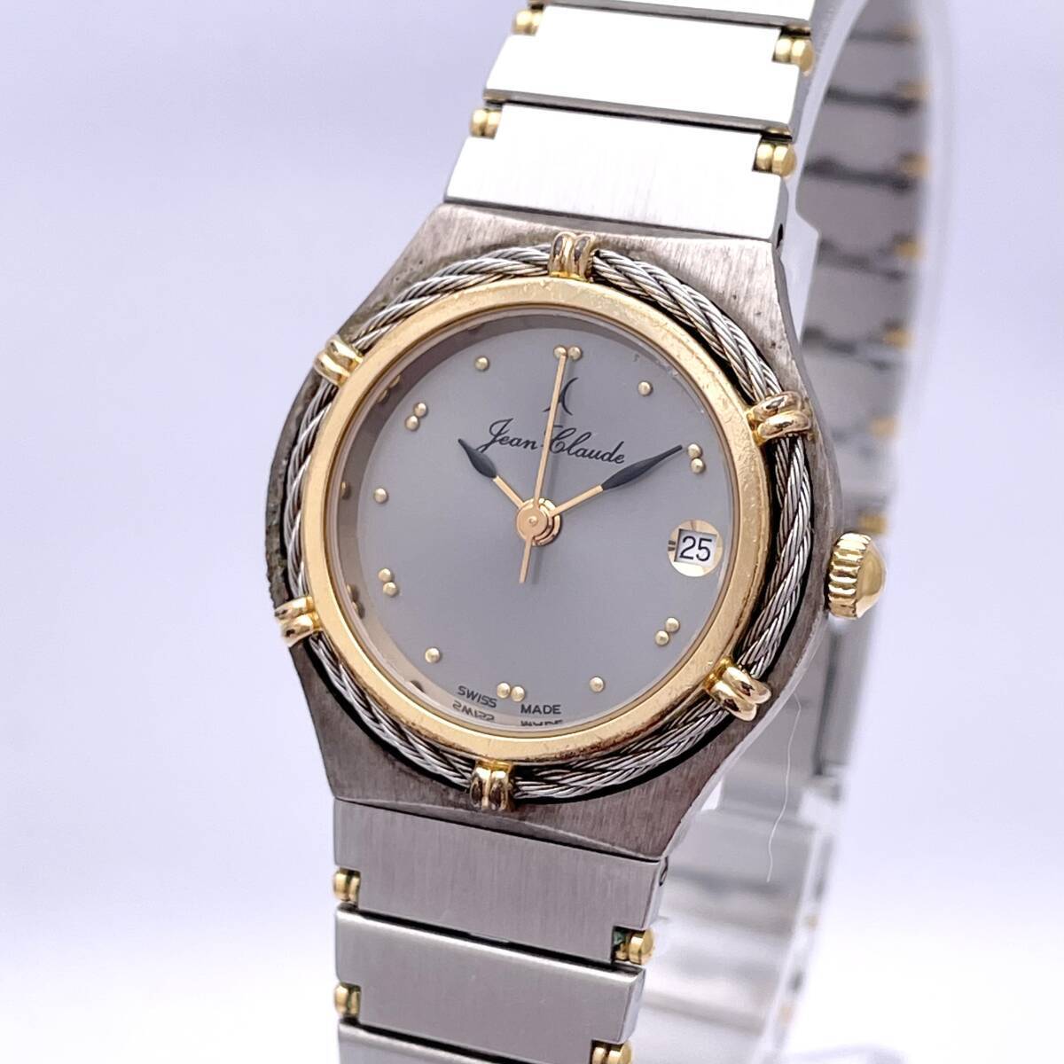 Jean-Claude ジャンクロード 267833-1Y SWISS MADE スイス製 腕時計 ウォッチ クォーツ quartz デイト 金 ゴールド P99の画像1