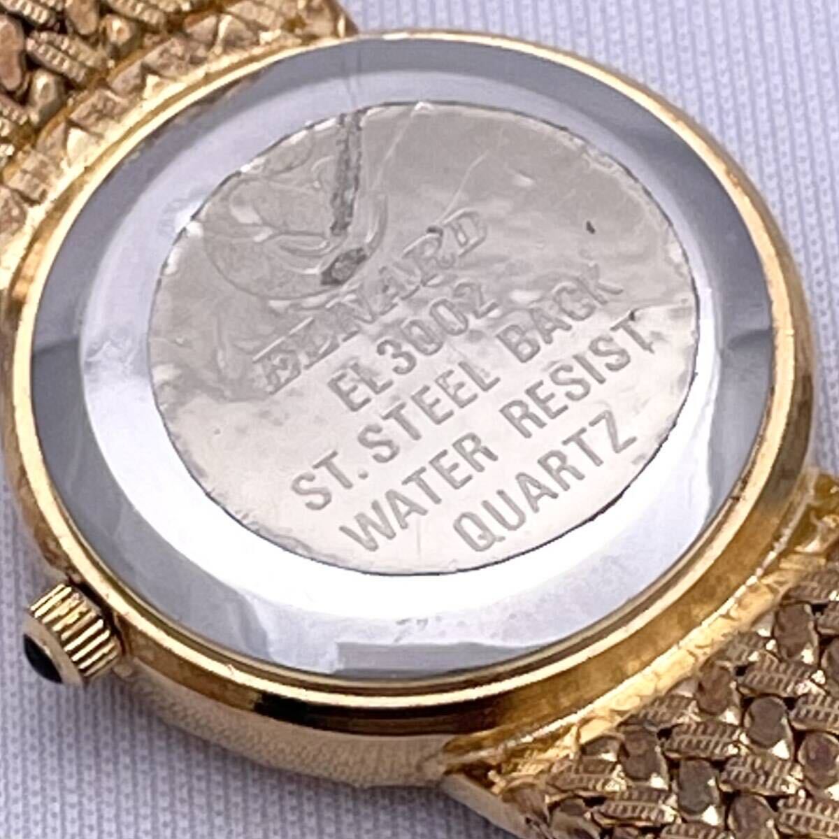 ELNARD エルナード EL3002 腕時計 ウォッチ クォーツ quartz 天然ダイヤ オパール文字盤 OPAL DIAMOND 金 ゴールド P179の画像8