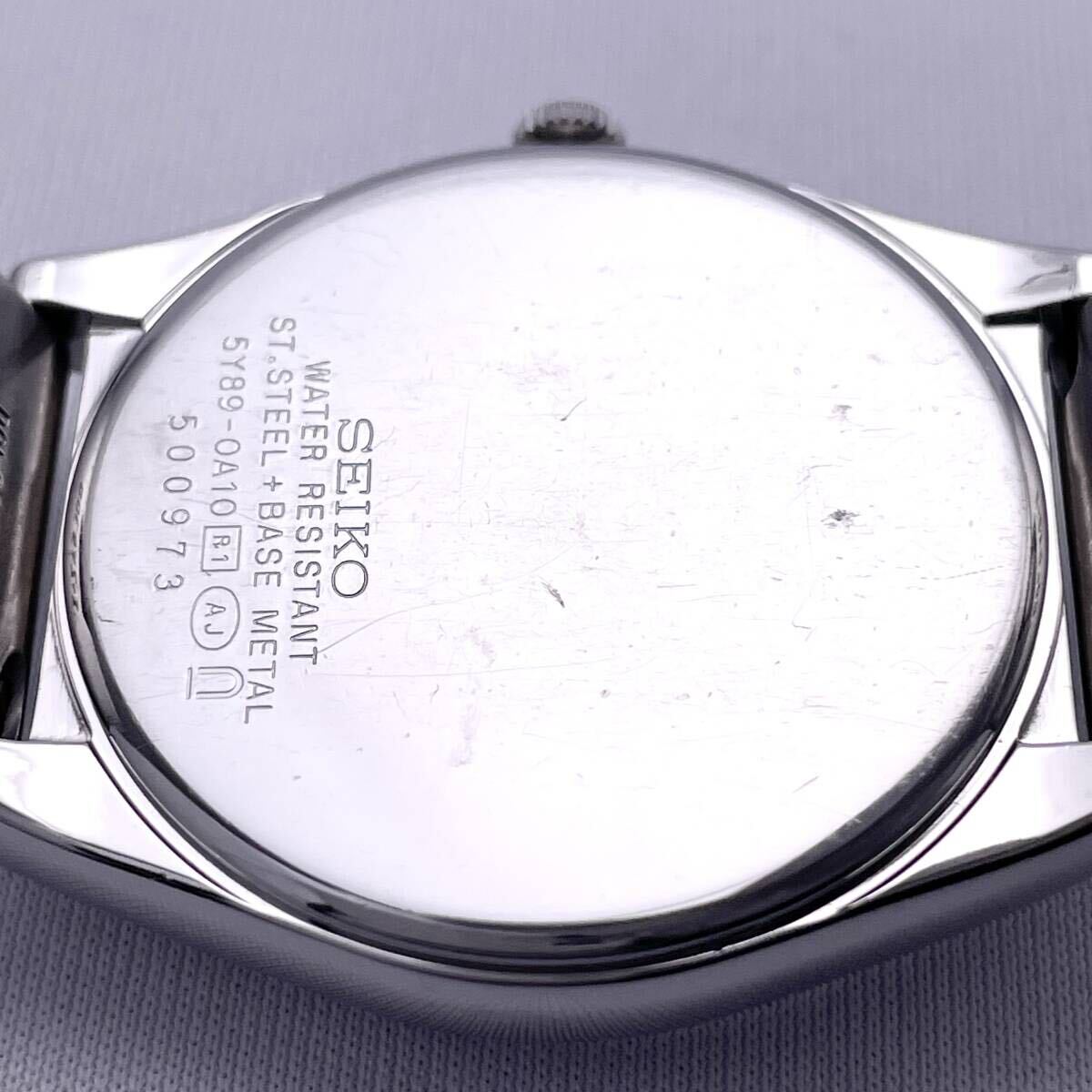 SEIKO セイコー LUKIA ルキア 5Y89-0A10 腕時計 ウォッチ クォーツ quartz デイト 黒文字盤 銀 シルバー P186_画像7