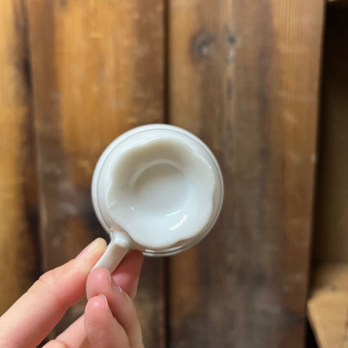 5個セット ミニカップ エスプレッソ デミタスカップ 珈琲 陶器 白磁 アンティーク コーヒー 古い カップ 小 三角 カフェ フラワーベース 皿_画像5