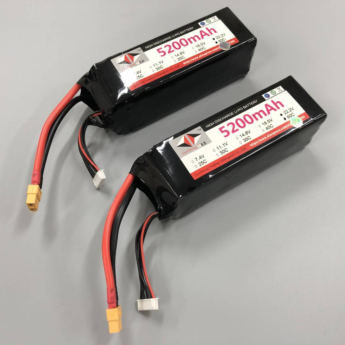 【在庫処分】◆新品・格安 2本セット◆ 6s 22.2v 5200mah 60C~120Cリポバッテリー　550～800クラスなど対応 @03_画像4