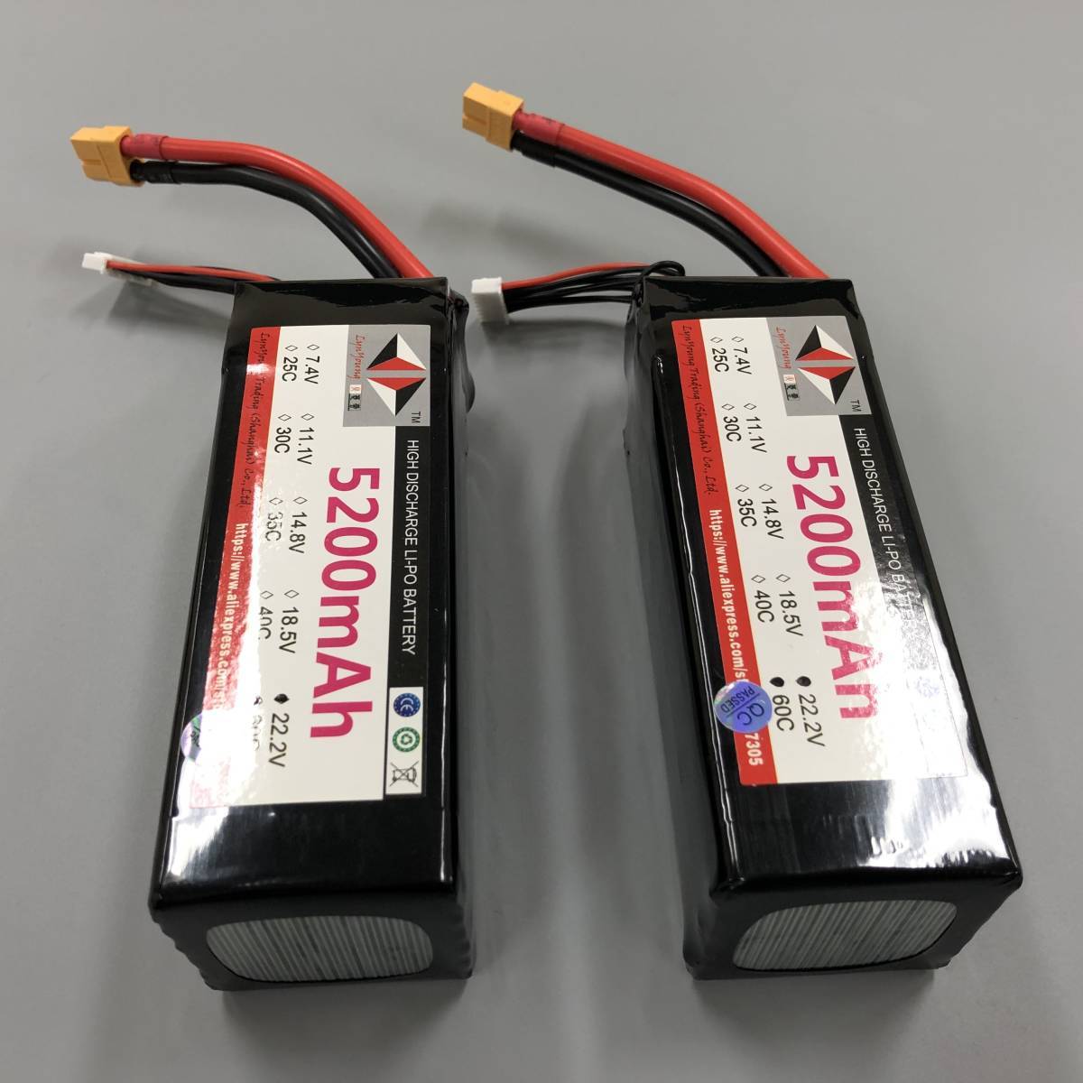 【在庫処分】◆新品・格安 2本セット◆ 6s 22.2v 5200mah 60C~120Cリポバッテリー　550～800クラスなど対応 @02_画像7