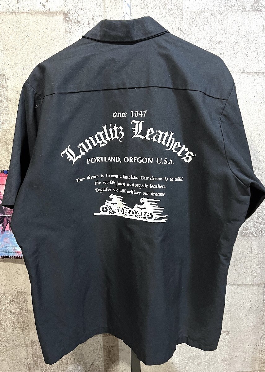 ラングリッツレザーズ 半袖 ワーク シャツ Lほど Langlitz Leathers ラングリッツレザー_画像4