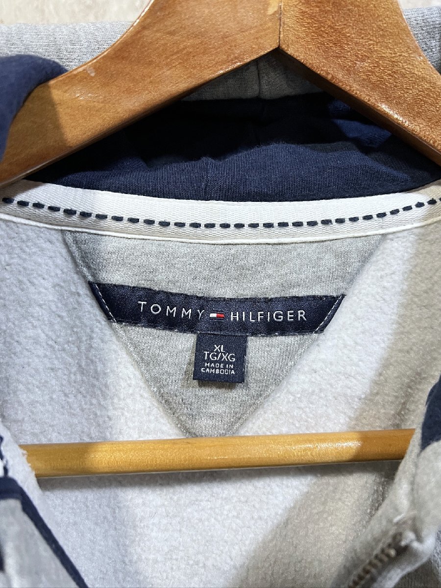 トミーヒルフィガー フルジップ スウェット パーカー XL グレー メンズ TOMMY HILFIGERの画像2