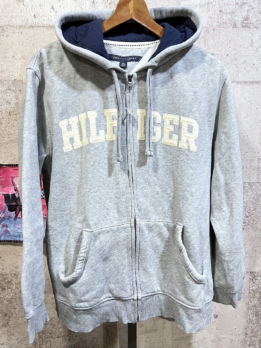 トミーヒルフィガー フルジップ スウェット パーカー XL グレー メンズ TOMMY HILFIGERの画像1