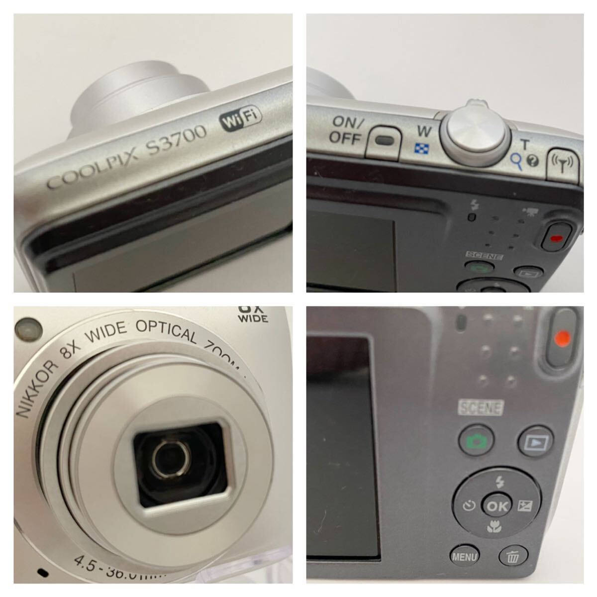 【1円〜】Nikon coolpix S3700 ニコン デジタルカメラ シルバー【ジャンク品】_画像10