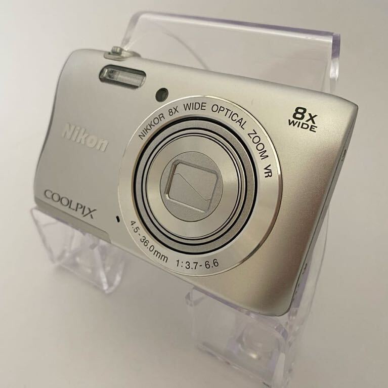 【1円〜】Nikon coolpix S3700 ニコン デジタルカメラ シルバー【ジャンク品】_画像3