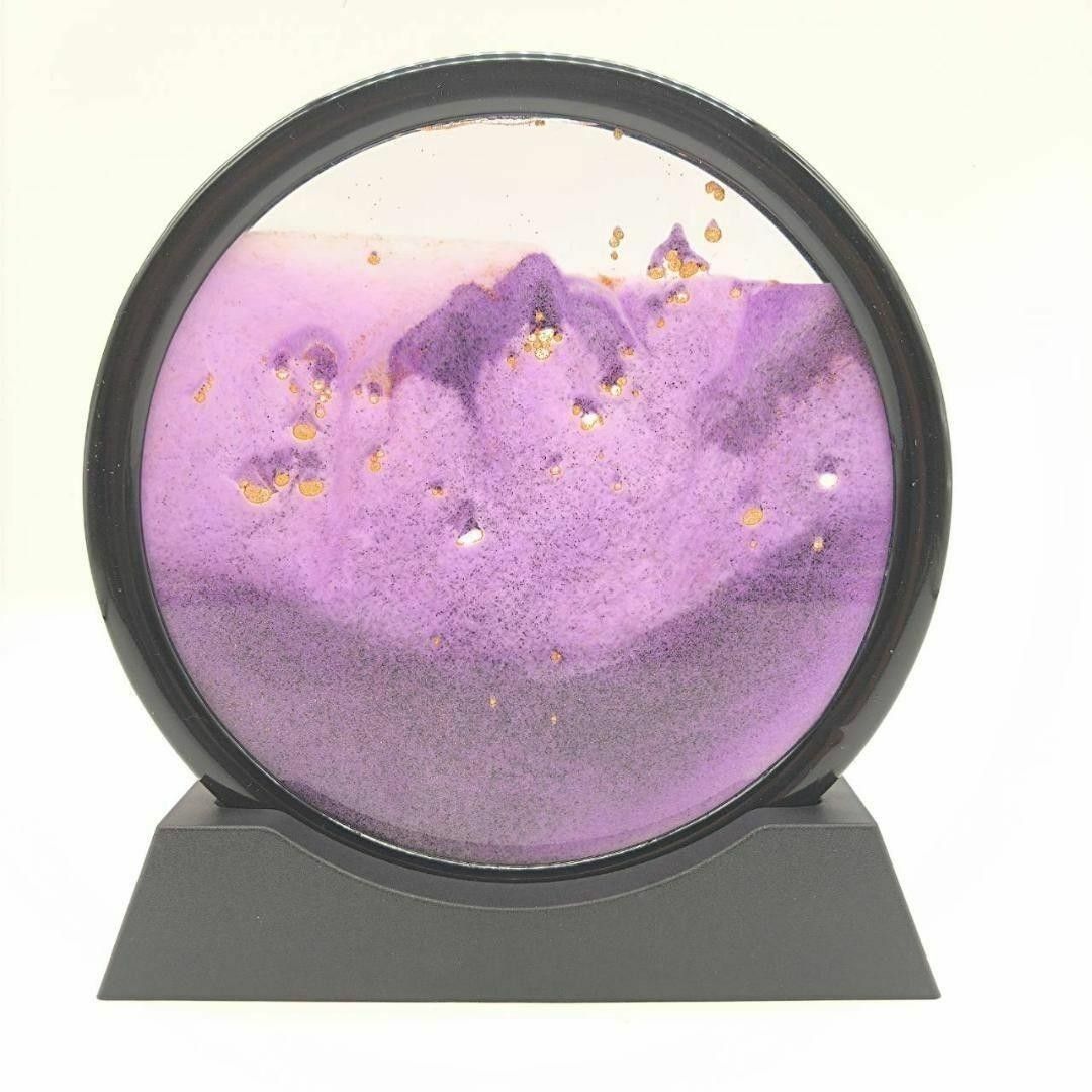 【大人気♪】紫　サンドピクチャー 置物 神秘的 動くアート 流砂絵　サンドアート　パープル　砂　