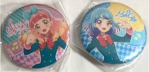 717◇友希あいね 湊みお ホログラム缶バッジセット アイカツ！シリーズ あそーと C賞 バンダイ 限定 初期 希少 アイカツ フレンズ Aikatsu_画像2