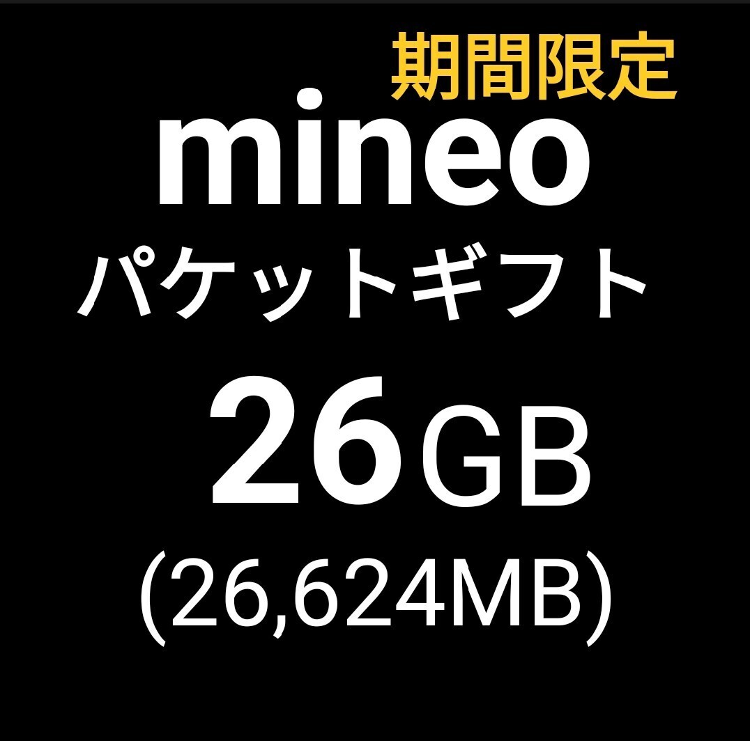 mineo 26GB ( 26,624MB ) パケットギフト マイネオ　_画像1