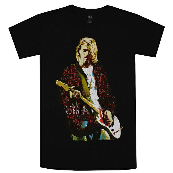 KURT COBAIN カートコバーン Red Jacket Guitar Photo Tシャツ Sサイズ オフィシャル_画像1