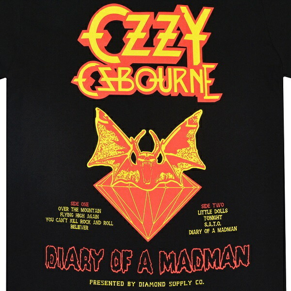 OZZY OSBOURNE × DIAMOND SUPPLY CO. オジーオズボーン × ダイヤモンドサプライ Diary Of A Madman Tシャツ BLACK Lサイズ オフィシャル_画像2
