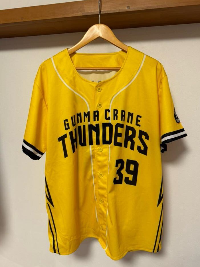 ☆新品未使用☆ 群馬クレインサンダーズ イエローベースボールシャツ Lサイズ YELLOW BASEBALL SHIRT 2024 GUNMA CRANE THUNDERS 背番号 39_画像1