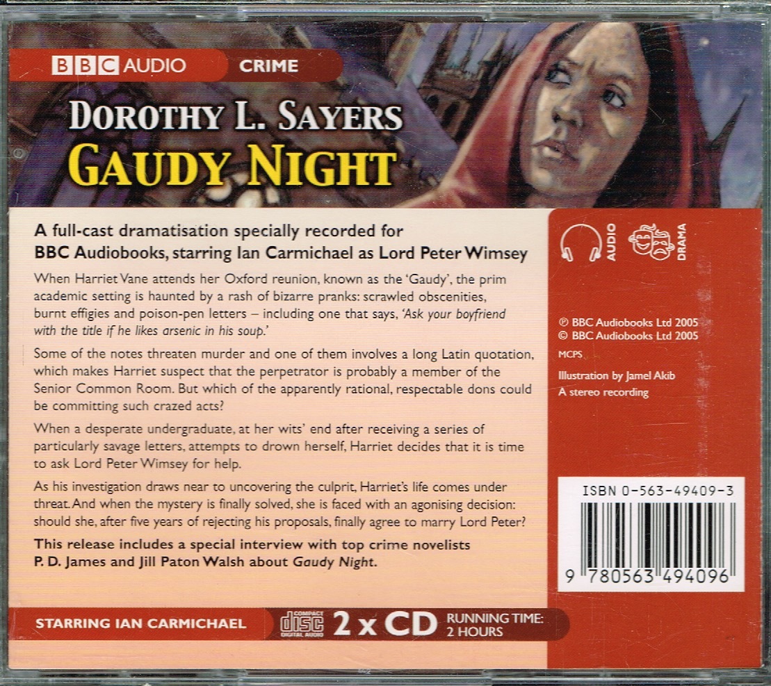 Dorothy L. Sayers【Gaudy Night (2-Volume Set) : A Full-cast BBC Radio Drama (BBC Radio Collection)】輸入盤★CD 2枚組の画像2