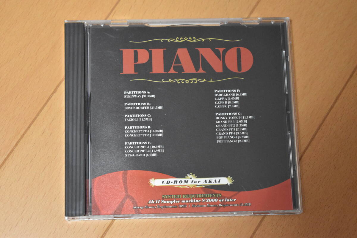 AKAI S-3000 サンプリングCD-ROM PIANO STEINWAY、BOSENDORFER、FAZIOLI の画像1