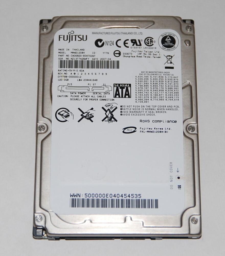 # prompt decision #FUJITSU Fujitsu 2.5 -inch HDD SATA 120GB MHW2120BH period of use 33 hour normal goods format ending 