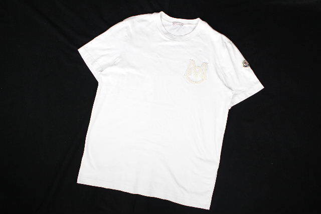 23SS 07 モンクレール ワッペン ビッグロゴ Tシャツ ホワイト 白 半袖 M　メンズ トップス カットソー I314_画像2