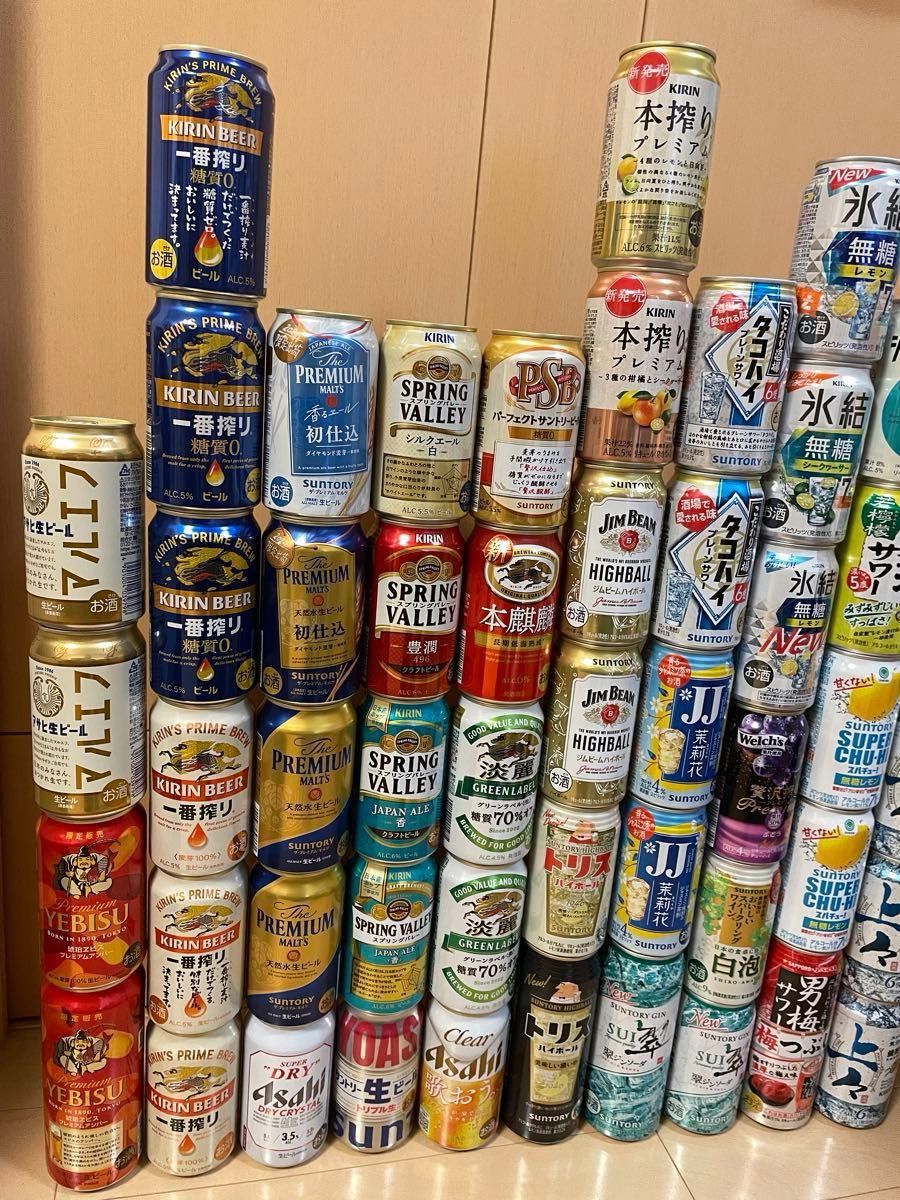 【値下げ】缶ビール・発泡酒・ハイボールなど　　　　詰め合わせ合計50本　保冷温バッグ等おまけ付