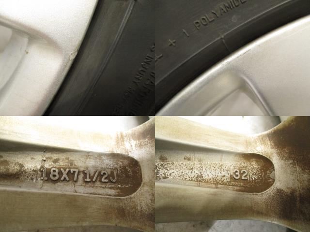 23年 レクサス LS460 USF40 バージョンC 純正アルミホイール4本 ナット付 235/50R18 ダンロップ 191377 4596_画像4