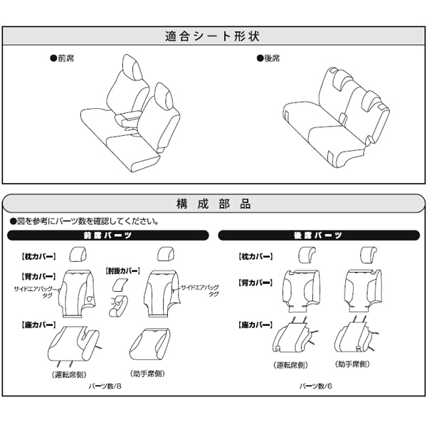 送料無料 スズキ 軽自動車 スペーシア 専用 2017.12-2020.8 型式 MK53S 撥水加工 ファブリック 素材 防水 シートカバー 車 1台分セット 黒_画像6