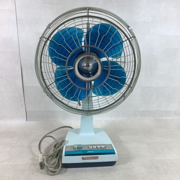 C5122[ operation goods ] TOSHIBA| Toshiba. electric fan. feather diameter 30cm. rotary base. AG shape. blue series. Showa Retro. that time thing 