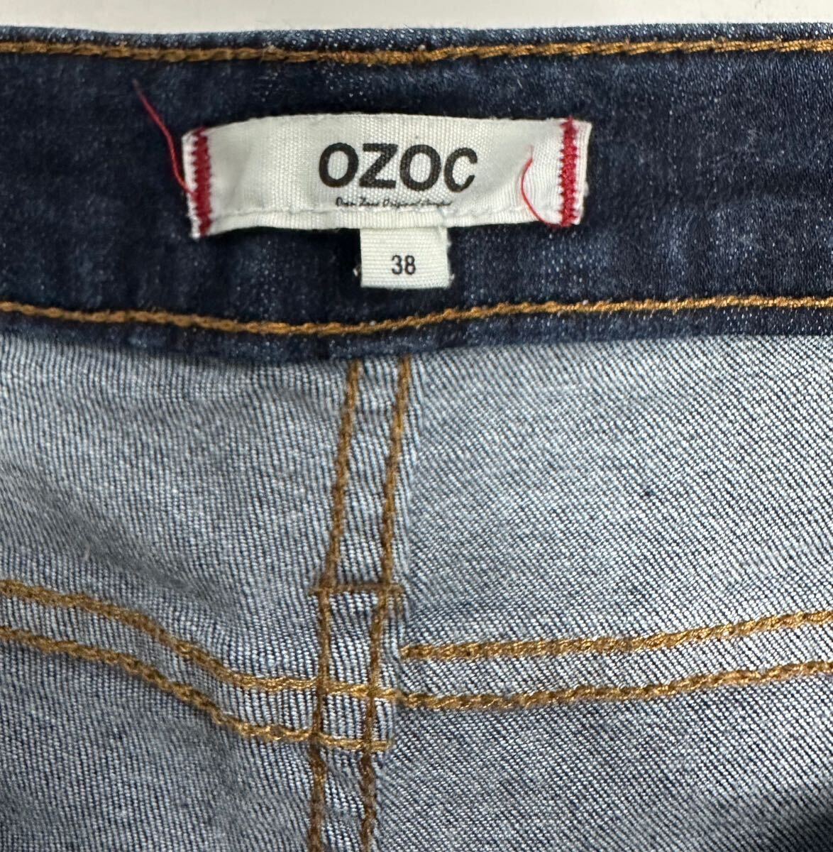 【お得】ウ26☆OZOC オゾック　デニム／ジーンズ　　size38/M 紺/ネイビー　ストレッチ 素材　スリム　スキニー　美ライン　ボトムス_画像8