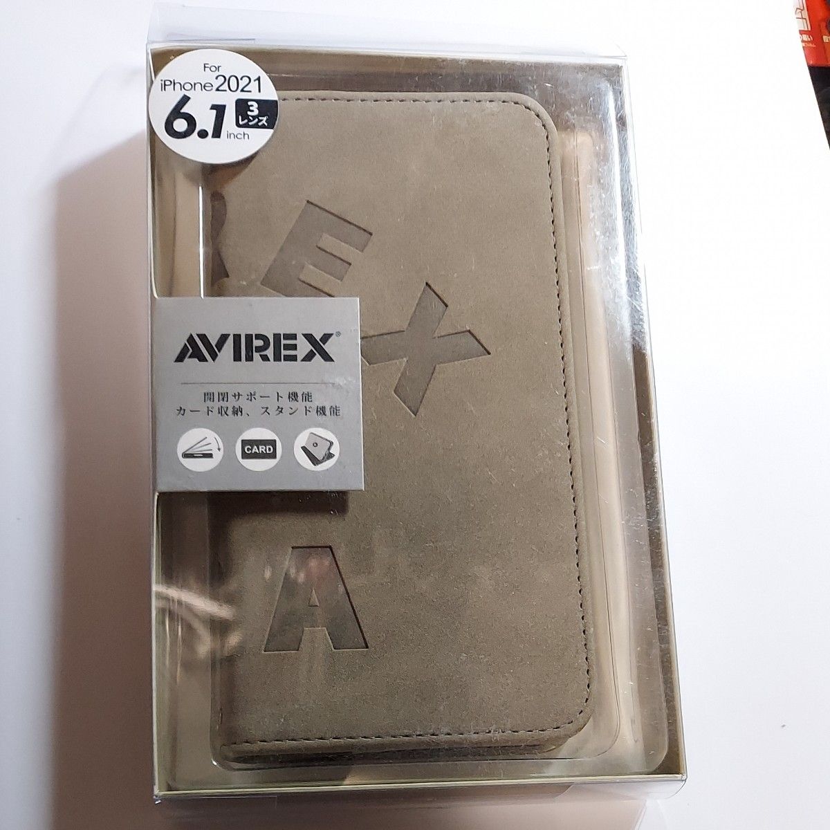iPhone13Pro ケース iPhone13  6.1 AVIREX [手帳ケース/スタンプロゴスエード] アヴィレックス 