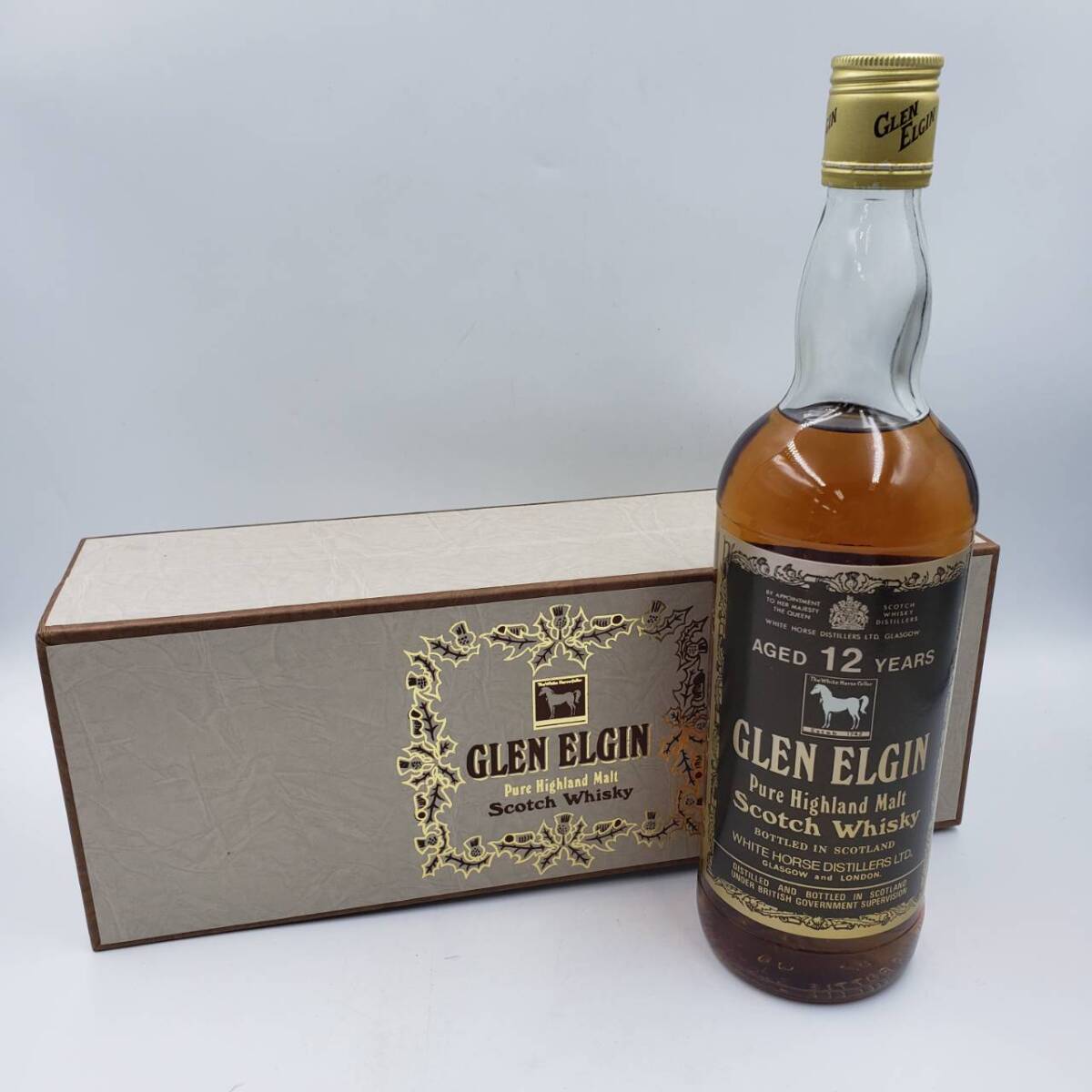 M29491(034)-570/TH25000　酒　GLEN ELGIN　12年　Pure Highland Malt Scotch Whisky　グレンエルギン　ウイスキー　43％　750ml　箱付き_画像1