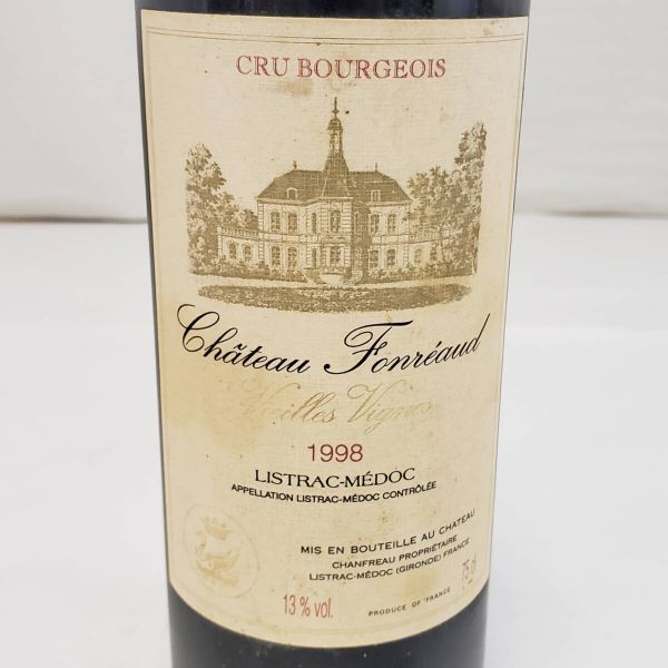 N18269(042)-22/MM3000　酒　赤ワイン　Chateau Fonreaud　Vicilles Vignes 1998　13％　750ml　フランス_画像5