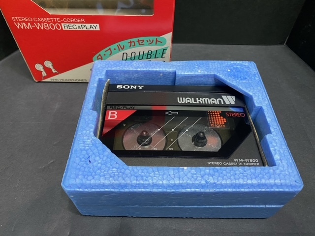 SONY STEREO CASSETTE-CORDER WM-W800 WALKMAN 中古品 元箱 付属品付の画像2