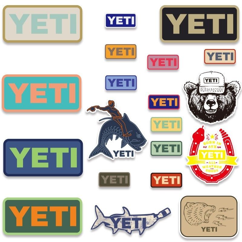 YETI クーラーボックス  防水ステッカー　20枚　イェティ　釣り シール　クーラーボックス　ロゴ　熊