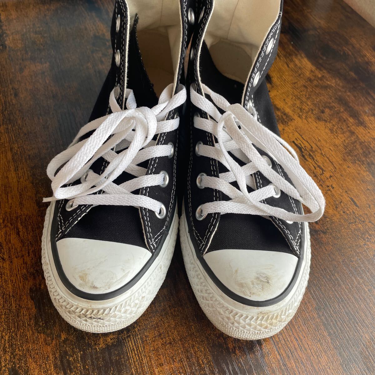 中古美品コンバース スニーカー 黒CONVERSE オールスター ALL STAR 靴ブラック23.5cm送料込み_画像6